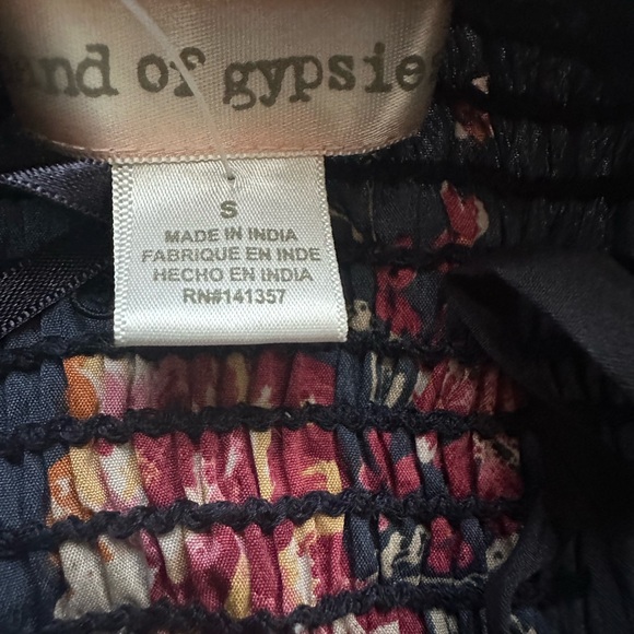 Band of Gypsies Floral Jumpsuit Women’s Small Wide Leg Elastic Back Boho - Picture 5 of 14